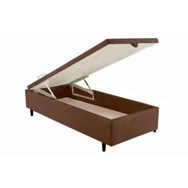 Imagem de Cama Box Baú Universal Solteiro Mh1439 Bordado Brown (88x188x35) - Herval