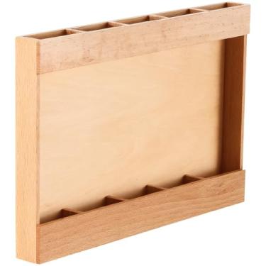 Imagem de Suporte de canudo de madeira, organizador de armário com divisória, economia de espaço, instalação fácil com fita dupla face, ideal para canudos, canetas, mais organização
