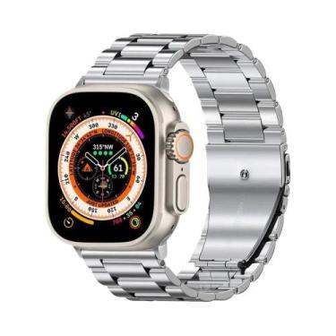 Imagem de Pulseira De Aço Inoxidável Para Apple Watch De 49mm 45mm 44mm 41mm 40m