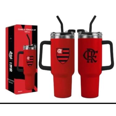 Imagem de Brasfoot Caneca Térmica Up com Tampa Vedada, 1200ml, flamengo