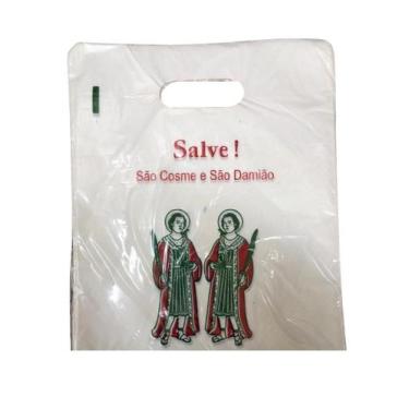 Imagem de Kit 150 Sacolas Plásticas São Cosme e Damião 33cm x 24cm - MOR