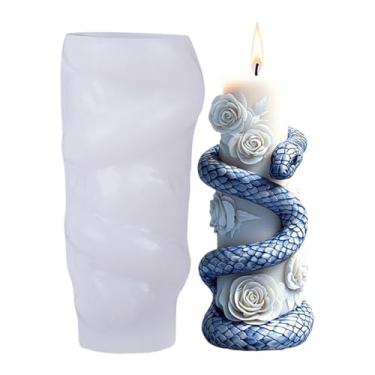 Imagem de Moldes de silicone para artesanato | Moldes para fabricação de sabão de cobra Molde de fundição de resina | Pode ser lavado na lava-louças, molde de ornamento, ferramenta de fabricação de velas para