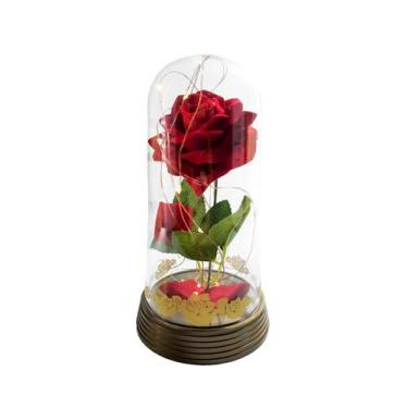 Imagem de Luminária A Rosa Encantada Com Tribais Dourados - Amor Lindo