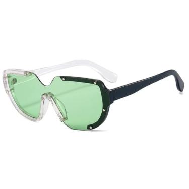 Imagem de Óculos de Sol UV400 - Lentes Monobloco Sem Aro Bicolor para Homens e Mulheres, Ideais para Esportes, Corrida, Ciclismo e Atividades ao Ar Livre, 05