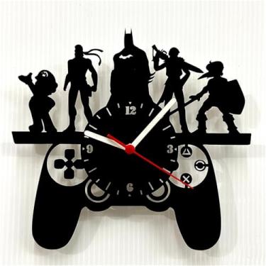 Imagem de Relógio de Parede Moderno Deus é Bom o Tempo Todo MDF Decoração Sala Quarto Cozinha Lazer (Branco,Relógio Game)