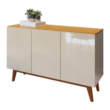 Imagem de Buffet Aparador Ares 3 Portas Off White Com Nature - Moveisaqui