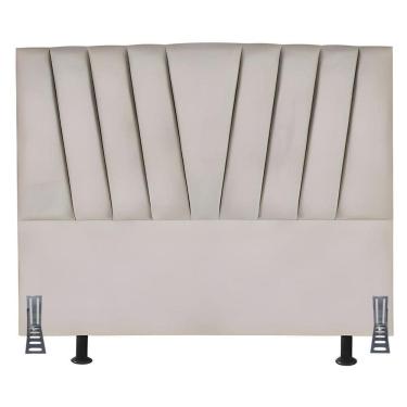 Imagem de Cabeceira Cama Box Casal 140 Cm Joana Em Linho Com Frame Bege
