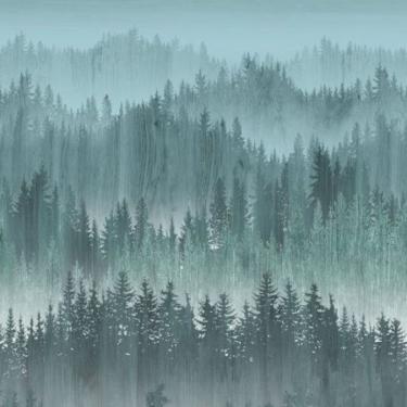 Imagem de Painel de Parede The Wall 2 Folhagem Azul 391813