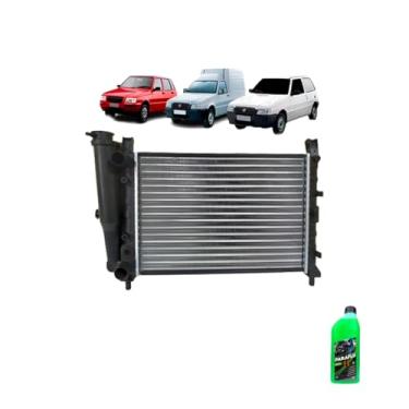 Imagem de Kit Radiador Uno 1.6 91/96 + Uno Fire 2001 e Aditivo Radiador Paraflu Verde