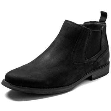 Imagem de Arkbird Chelsea Bota masculina de couro legítimo, Oxford casual e formal no tornozelo, Preto fosco - 802, 45