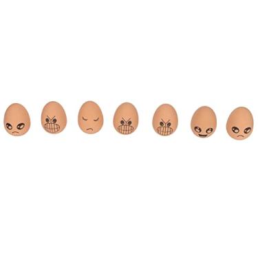 Imagem de Generic Ovos Falsos Realistas de Borracha para Decoração de Cozinha, Ovos de Bola Saltitante Elásticos para Jogos de Comida Infantil, 7 Peças de Artificiais para Coleção de Artesanato