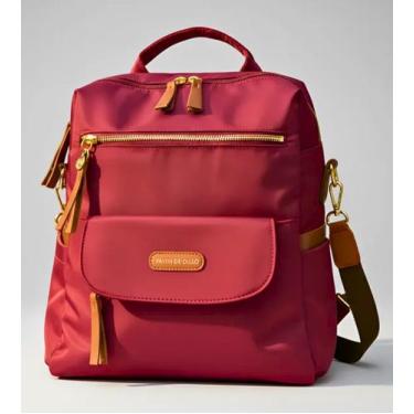 Imagem de Bolsa Mochila Feminina Impermeável Pavão De Ouro Original Elegante Alt