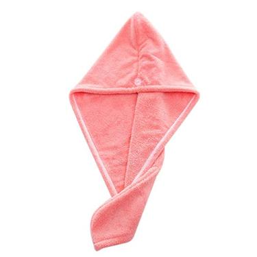 Imagem de Toalha de Cabelo Microfibra Envolvente Super Absorvente Turbante Secagem Rápida Gorro Banho Macio para Mulheres Longo e Grosso com Botões Cintas Seguro contra Odores Sem Escorrer Deslizar Adequado Tod