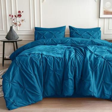 Imagem de Conjunto de roupa de cama Maple&Stone Twin XL Teal Microfiber 173x203c