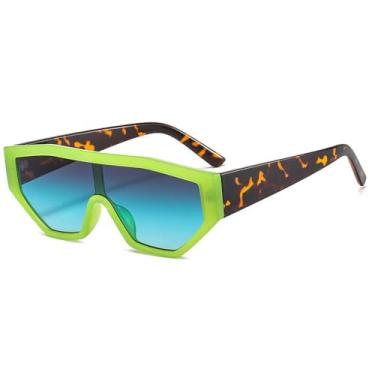 Imagem de Óculos de Sol UV400 - Lentes Monobloco com Degradê em Cores Vibrantes para Homens e Mulheres, Ideais para Esportes ao Ar Livre, Corrida e Ciclismo, Verde