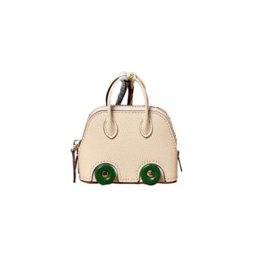 Imagem de Chaveiro feminino mini bolsa de mão, bolsa fofa porta-moedas, chaveiro, carteira de couro PU, Branco, 3.54*2.36*3.94inch
