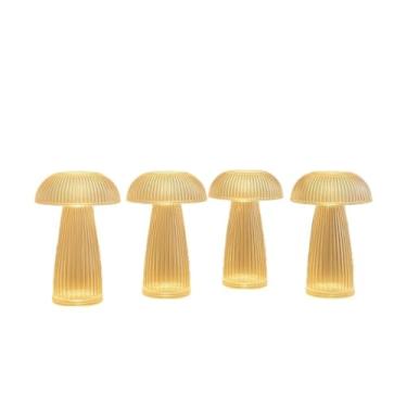 Imagem de Luminária Cogumelo LED Transparente 15cm Abajur Decoração Moderna Minimalista(4)