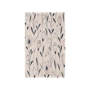 Imagem de Wassud Flores desenhadas à mão simples interruptor de luz placa decorativa capa de tomada placa de parede para tomadas elétricas em branco 4,53 x 2,76 polegadas