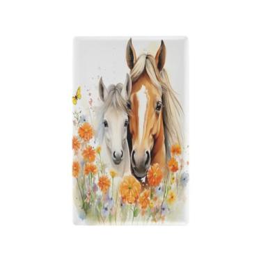 Imagem de Wassud Placa de cobertura de interruptor de luz, capas de tomadas duplas, placa de parede, cavalo e potro, decoração de casa, sala de estar, quarto, decoração