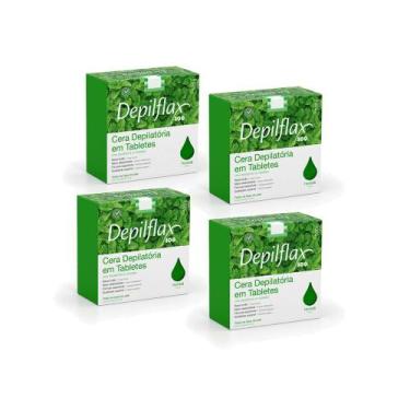 Imagem de Kit 4 Cera Depilatoria Quente Hortela 500G Depiflax - Depilflax