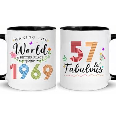 Imagem de Choinn 1969 Presentes de aniversário de 57 anos para mulheres e homens, 57 anos, presente de aniversário, caneca de café para mãe, pai, avó, vovô, ideias de presentes de aniversário de 57 anos, Dia
