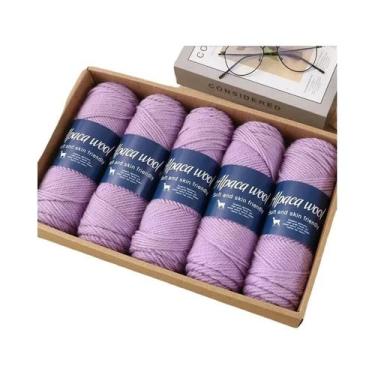 Imagem de Fio De Lã De Alpaca Quente E Elegante 500g Grosso Para Suéteres, Corta