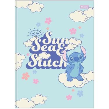 Imagem de Caderno Stitch Holográfico Brochura Colegial FORONI - 80 Folhas (Azul)