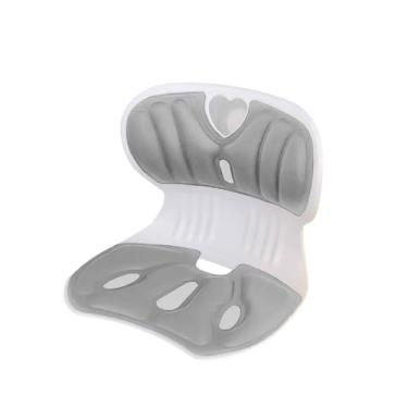 Imagem de Assento Ergonômico Estofado com Apoio Lombar, Espuma Alta Densidade, Capa Removível Lavável, Antiderrapante, 33x35cm, Portátil