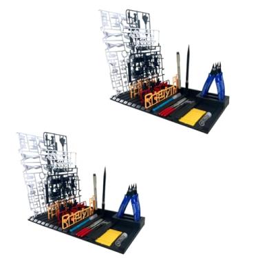 Imagem de Yaroocvn Caixa de armazenamento faça você mesmo, prateleira de peças de plástico para figuras de ação Gundam, organizador de acessórios (2 peças)