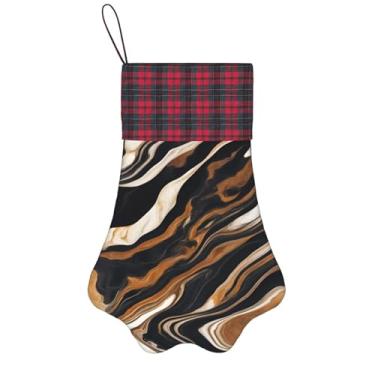 Imagem de Meias de Natal com estampa abstrata de pedra de mármore, animais de estimação, decoração de Natal, cães, gatos, árvores, doces, presente, conveniente