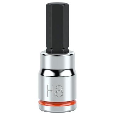 Imagem de JU JIAN TEC Soquete hexagonal de 3/20.3 cm, H8, totalmente polido, CR-V premium e cabeça de aço de liga S2 feito para automóvel/mecânico