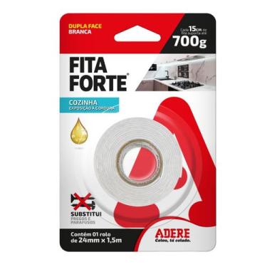 Imagem de FITA FORTE DUPLA FACE AREAS GORDUROSAS COZINHA 24mmx1,5m ADERE