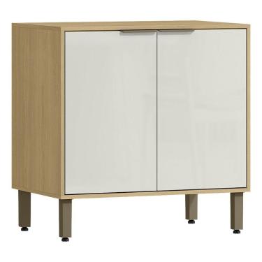 Imagem de Armário Módulo De Cozinha Balcão 2 Portas - Glória Castanho-off White