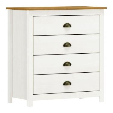 Imagem de Cômoda 4 Gavetas Branco/freijó Topázio Madeira Pinus - Finestra