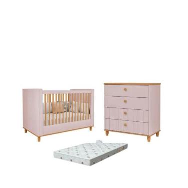 Imagem de Quarto Bebe Berço e Cômoda MDF Dorabelly Cake + Colchão - Permobili, R