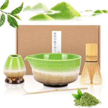Imagem de 4 Peças de Kit Matcha, Tigela Matcha com Bico, Colher de Chá, Batedor Matcha e Suporte para Cerimônia, Kit Matcha, Conjunto Matcha, Matcha Kit