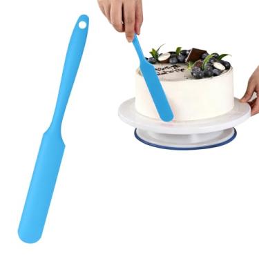 Imagem de Conjunto de espátulas de silicone resistentes ao calor, espátulas de manteiga para bolo, raspador de massa, antiaderente, flexível, ferramenta de cozimento (azul)