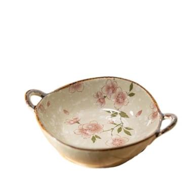 Imagem de 2 tigelas de sopa resistentes com alças seguras para forno, tigelas de sopa de cebola francesa, tigelas de macarrão profundas resistentes ao calor, utensílios de jantar para família, micro-ondas