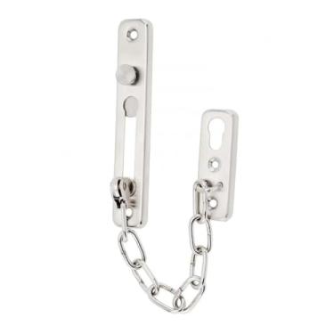 Imagem de Corrente de aço inoxidável, corrente de trinco de porta, corrente de porta, kit de corrente de fácil instalação, ferragens domésticas para armários, cercas, alojamento de viagem, portas residenciais