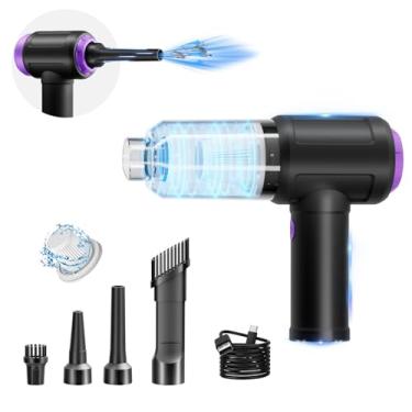 Imagem de Goweto Aspirador de pó de teclado de computador de 14,5 KPA e espanador de ar elétrico de 110.000 RPM 3 em 1, substitui o ar enlatado, para torre de PC e máquina de costura de laptop de carro, teclado