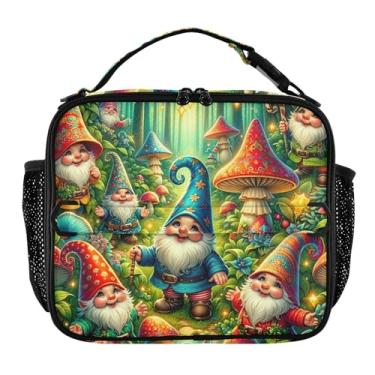 Imagem de Lancheira colorida de gnomos fofos para mulheres, meninas, lancheira com alça de ombro, lancheira masculina e infantil, para trabalho, meninos, animal, floral, bolsa térmica