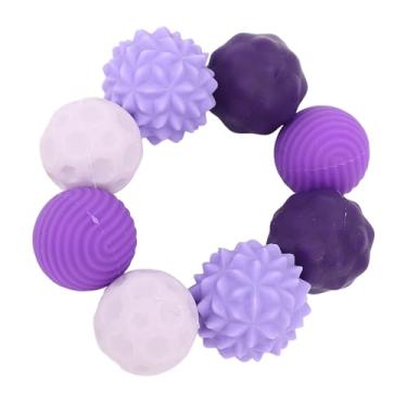 Imagem de KUIDAMOS Conjunto de Bolas Magnéticas Texturizadas de Alta Elasticidade, Diversas Texturas para Alívio do Estresse, Brinquedos de Silicone para Crianças e Adultos (Roxo)