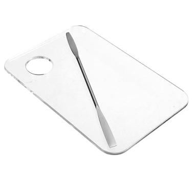 Imagem de Paleta de maquiagem, placas de estampagem de unhas de acrílico transparente, esmalte, gel, espátula, base, sombra, haste de aço inoxidável, manicure