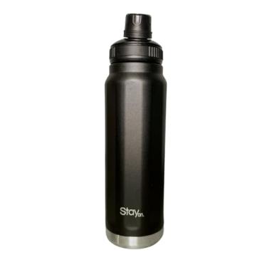 Imagem de Garrafa Térmica StayON Chicago 750ml – Aço Inox 304, Parede Dupla, Gelado por 24h, Tampa Antivazamento, Acabamento Premium, Livre de BPA – Ideal para Academia, Trabalho e Dia a Dia (Preto)
