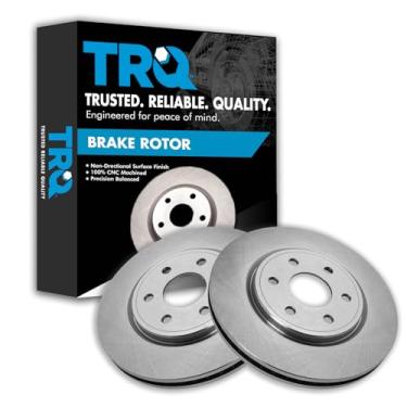 Imagem de TRQ Conjunto de par de rotores de freio a disco dianteiro para Suzuki Equator 2009-2012 / Nissan Frontier 2005-2017 / Nissan Pathfinder 2005-2012 / Nissan Xterra 2005-2015