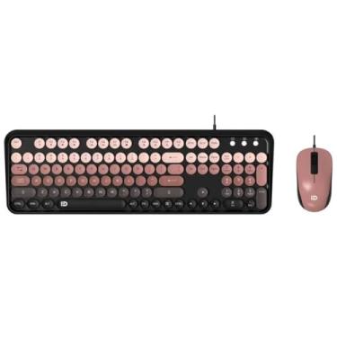 Imagem de Combo de teclado e mouse com fio para Windows, teclado de computador USB Plug and Play, mouse óptico com fio, tamanho completo compatível com PC, laptop - BlackBerry