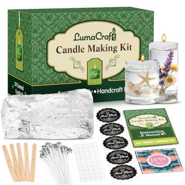 Imagem de LumaCraft Cera de gel transparente para fabricação de velas, 20 peças de pavios de vela e 50 adesivos de cera de vela para fabricação de velas, suprimentos de velas perfumadas artesanais (transparente