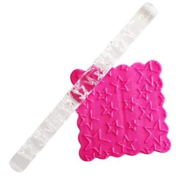 Imagem de GLOGLOW Rolo Com 28 Padrões, Material Compatível Com FDA, Aderência Confortável, 16 X 1 Cm, Leve para Massa e Pastelaria Rolo de Acrílico Nan (51014 estrela de cinco pontas)