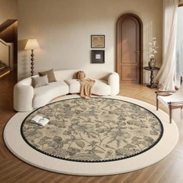 Imagem de Tapete redondo para quarto, cabeceira, vestiário, penteadeira, cadeira, tapete de chão, decoração para casa, sala de estar (diâmetro 200 cm/GU4254-QT)