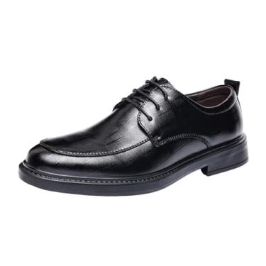 Imagem de Tênis masculino fashion casual verão cor sólida negócios formal sola macia sapatos de couro, Preto, 39